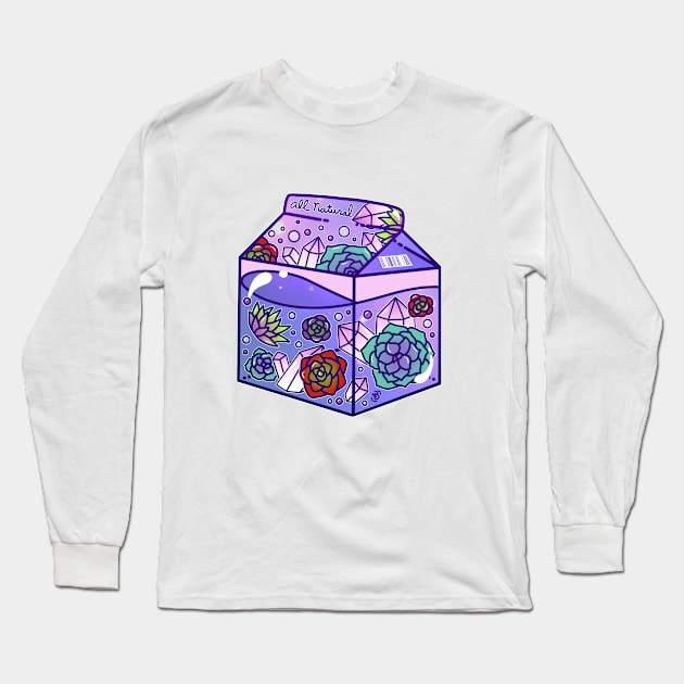 Crystal Succulent Carton Long Sleeve T-Shirt by heysoleilart